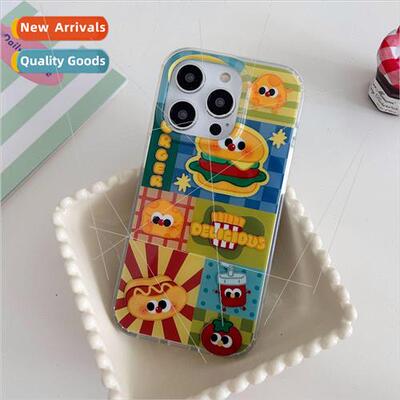 Creative cute cartoon burger emoji 适用 Apple 13/12ProMax ca