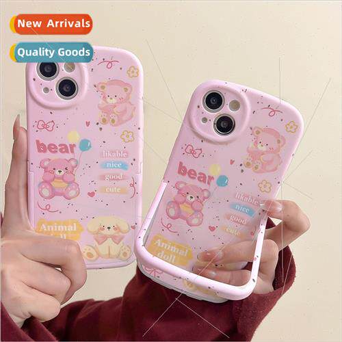 New cute pink bottom balloon bear Apple 13ProMax phone case