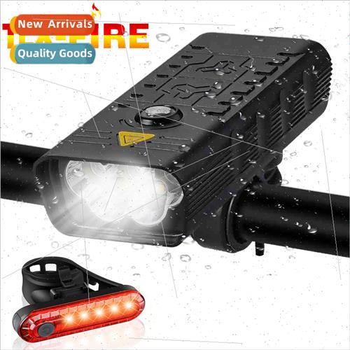 New 5T6 Bicycle Front USB Rechargeable Type-C Flashlight Bui