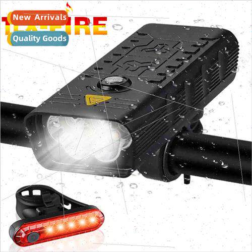 New 5T6 Bicycle Front USB Rechargeable Type-C Flashlight Bui