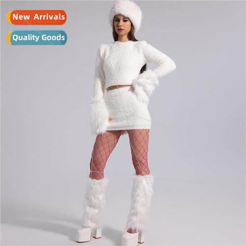 Fur half-finger gloves imitation fur warm fur plush set of a