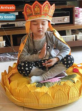 Chinese  embroidered lotus flower Buddha cushion futon sitti