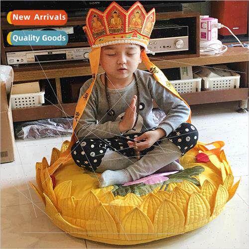 Chinese  embroidered lotus flower Buddha cushion futon sitti