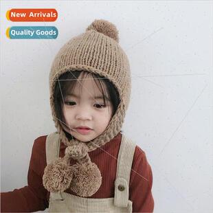 2-6 years old baby handmade knitted childrens hats fall wool