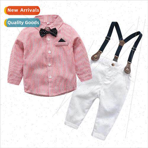 Fall Long Sleeve Boys Suit Autumn Polka Dot Bow Tie Long Sle