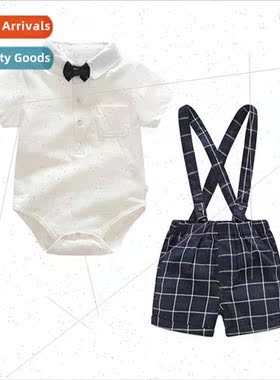 Baby & Toddler Short Sleeve Knit Bodysuit Hip Wrap Crawl Sui