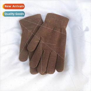 gloves men winter color war fall knitted women Solid and
