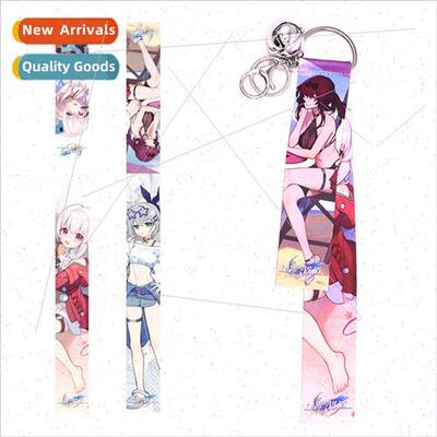 Anime Peripheral Keychain Cartoon Bell Flower Belt Pendant