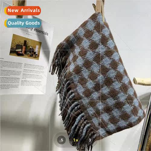 Thickened plaid scarf female fashion winter new big  hundred