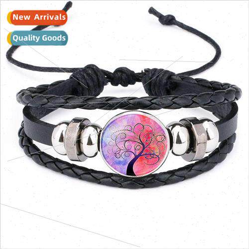 Tree of Life Cowhide Bracelet 森系时光宝石手工编织手饰