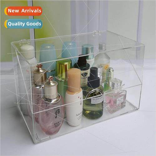 Cosmetic Organizer Large Square Desktop Flip Dustproof Trans