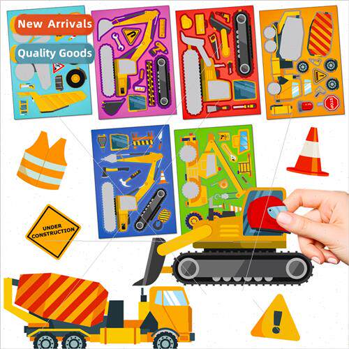6/pack engineering truck DIY face change stickers engineerin