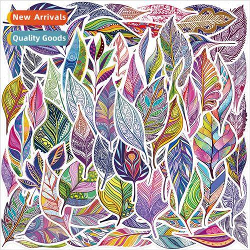 50 cartoon enamel leaf stickers personalized decorative guit