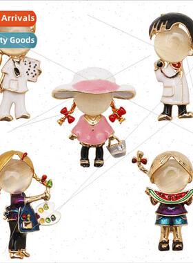 Jewelry Creative Oil Drop Nurse Doctor Brooch Cute Boys Girl