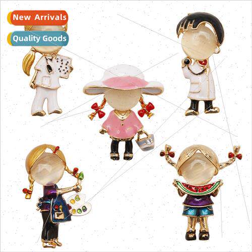 Jewelry Creative Oil Drop Nurse Doctor Brooch Cute Boys Girl