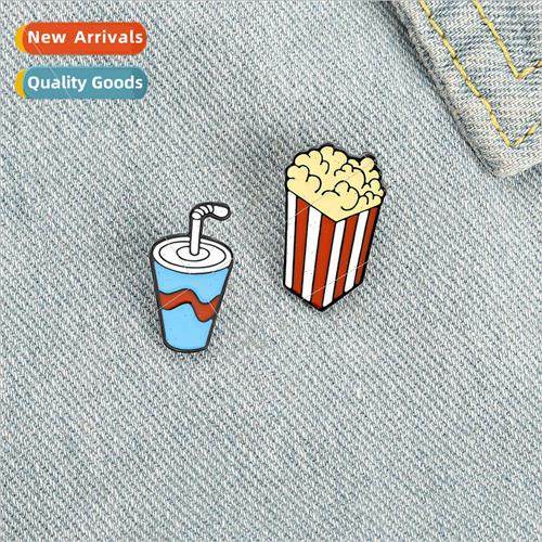 Cartoon mple Creative Mini Popcorn Coke Chocolate Alloy Broo