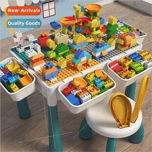 Childrens building block table multifunctional large compati