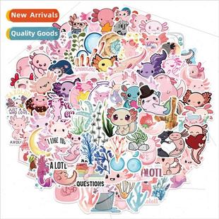 100 anime pet salamander axolotl stickers luggage guitar pho