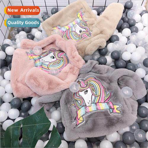Girls fur coat winter embroidery fall and winter new baby ch