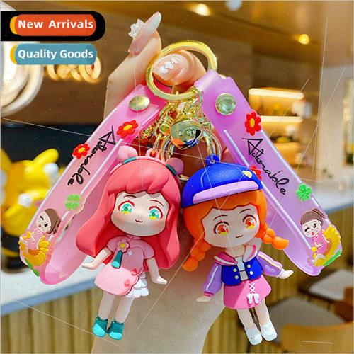 Cartoon secondary  girl drip rubber exquisite keychain nd fa