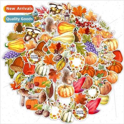Thanksgiving 50 self-adhesive stickers pumpkin falling leave