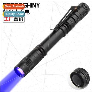 Mini flashlight 3AA dry batteries pen clip flashlight purple