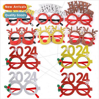 New Christmas decorations Christmas glasses frame cartoon st