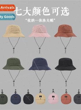 Waterproof fishermans cap can be stowed bag basin hat summer