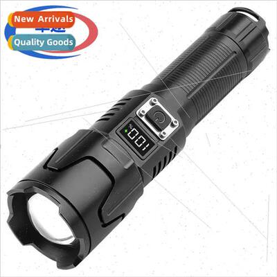 White laser flashlight telescopic zoom digital power display