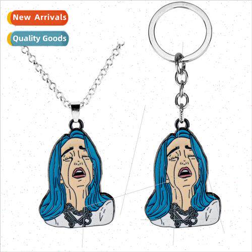 Billie Eilish Billie Eilish Alloy Oil Drop Necklace Keychain