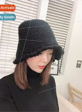 Hat female autumn and winter hand-knitted wool fishermans ha