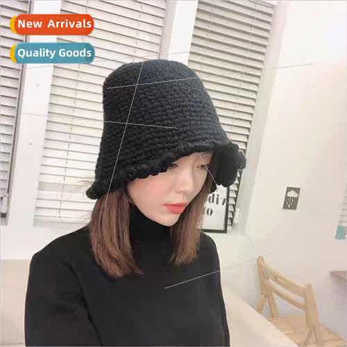 Hat female autumn and winter hand-knitted wool fishermans ha