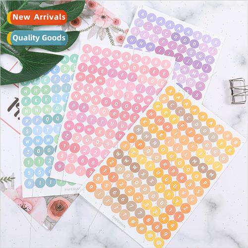 Korea ins 4 pack digital polka dots cute handbook stickers c