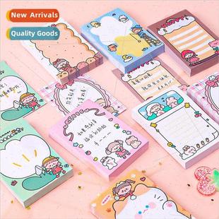 Cartoon doo doo girl sticky note ins girl heart memo note bo
