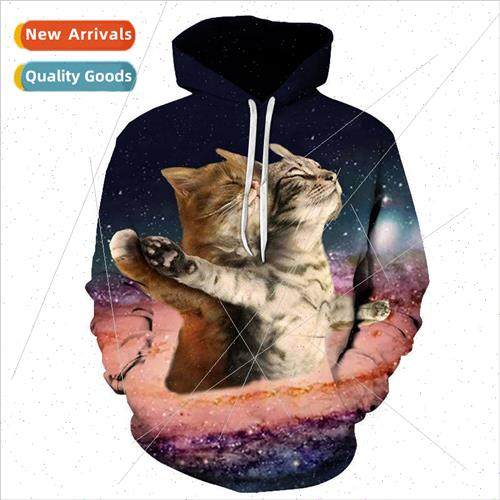 2023 new loose mens pullover hoodie 3D digital printing nd m