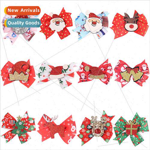 2023 New Christmas Hair Cards Bowknot Childrens Small s s Ha