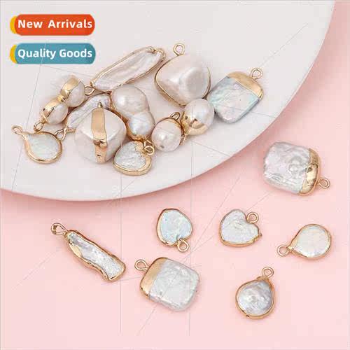 Irregular gold wrapped single pendant DIY handmade bracelet