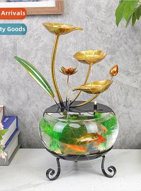 Creative fish tank running water inviting wealth ornaments h