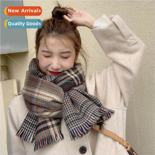 Double-sided plaid scarf Korea ins thousand birds plaid scar