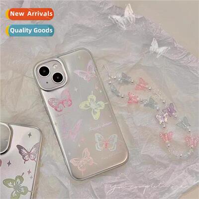 Aesthetic plating colorful lines butterfly 适用 iPhone 13Pro