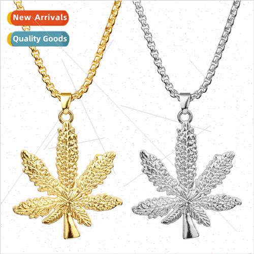 Fashion Personalized Maple Leaf Necklace Iced Out Pendant Lo