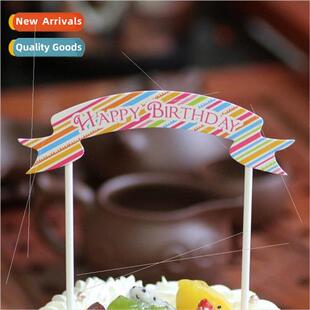 Party Creative Birthday Cake Small Insert Flag Wedding Engli