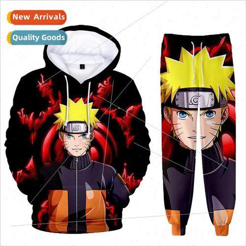Sweatshirt set Japanese manga Naruto  3D digital printing ho
