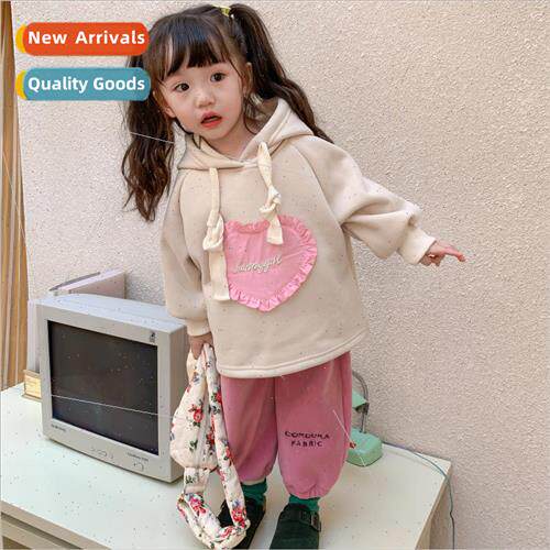 Female baby padded suit hooded sweater 2022 winter children