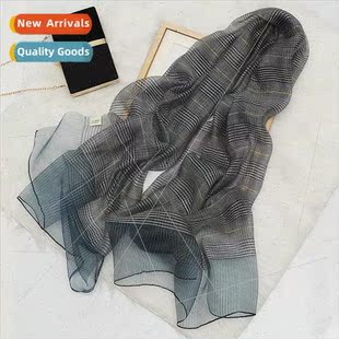 plaid matching silk scarf mulberry Korea wool hundred