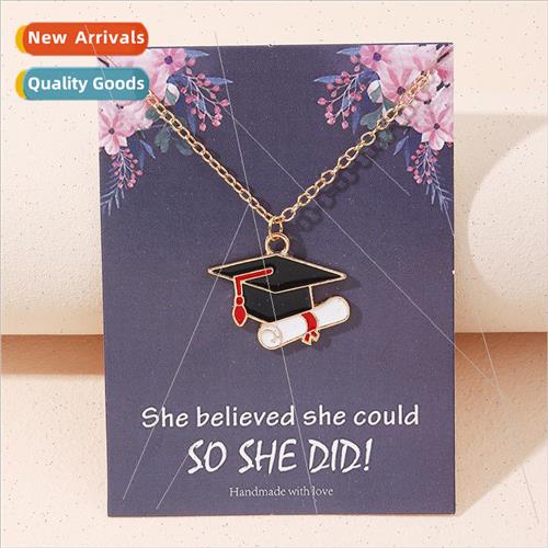 Graduation season bachelors cap doctoral cap necklace bone c