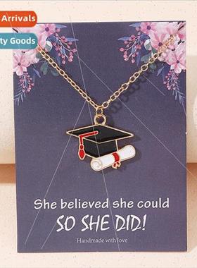 Graduation season bachelors cap doctoral cap necklace bone c