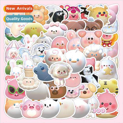 Cute 3D cartoon animal stickers 60 bear rabbit alien small s