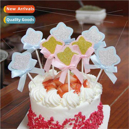Creative stickers Cubic five-pointed star cake flags Cake st