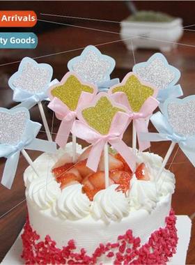 Creative stickers Cubic five-pointed star cake flags Cake st